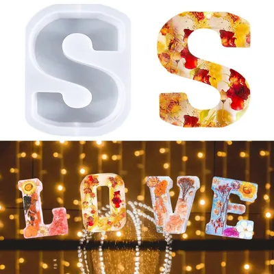 Produktbild von 3D Silikon Buchstabenform A-Z für Epoxidharz und Kuchen, DIY Wortkunst Dekorationsform