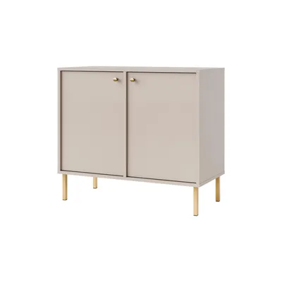 Produktbild von Kommode TOKA VI – Sideboard mit 2 Türen, modernes Design mit Rohrfüßen für Wohnzimmer, Esszimmer - Beige