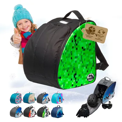 Produktbild von BAMBINIWELT Kinder Skischuhtasche Skistiefeltasche integrierte Standfläche Wasserablaufloch Helm Skibrille Handschuhe (Modell 1)