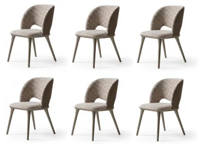 Immagine prodotto di Set di sedie, design moderno, colore beige, elegante sedia da pranzo imbottita