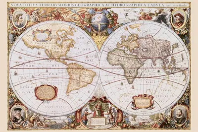 Produktbild von Educational - Landkarten Map of the World Weltkarte - Poster Druck 91,5x61 cm