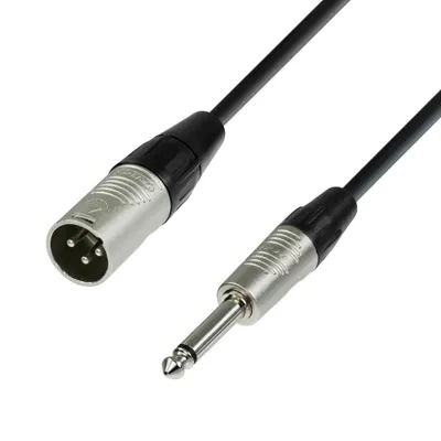 Image de Adam Hall Cables K4 MMP 0300 - Câble de microphone XLR mâle vers jack mono 6,3 mm, 3 m