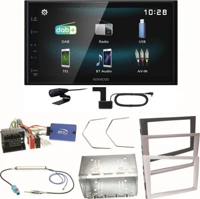 Produktbild von Kenwood DMX-125DAB Bluetooth USB Einbauset für Opel Vectra C Meriva Vivaro Combo