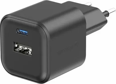 Zdjęcie produktu dla Swissten, zasilacz USB-C + USB 12W szybkie ładowanie Kompaktowa konstrukcja, czarny