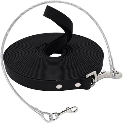 Image de Laisse pour chien, étanche, avec protection contre les morsures, 15 mètres, noire