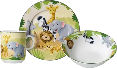Image de RITZENHOFF & BREKER Vaisselle pour enfants animaux d'Afrique 3 pièces