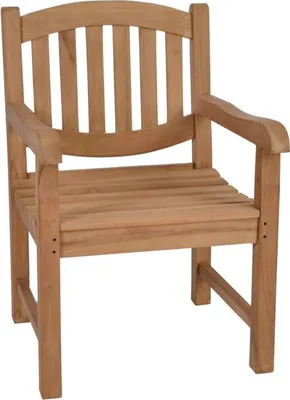 Produktbild von Gartenstuhl aus massivem Teakholz, Honigfarben, Modern, Breite 57 cm, Höhe 90 cm, Tiefe 65 cm