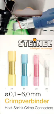 Produktbild von Steinel Crimpverbinder Ø 0.1 - 6.0 mm, 10 Stück, mit Innenkleber, wasserdicht-isoliert, stoßfest, wärme-schrumpfend