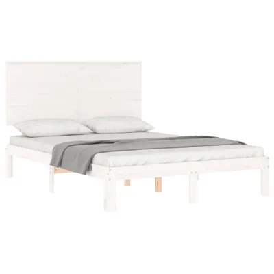 Produktbild von vidaXL Massivholzbett ohne Matratze Weiß 140x200 cm Kiefernholz