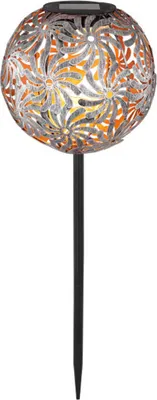 Produktbild von Globo Lightning LED Solarleuchte Kugel Metall silber/grau Erdspieß