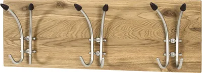 Produktbild von HAKU Wandgarderobe eiche geölt-Edelstahloptik, 14395
