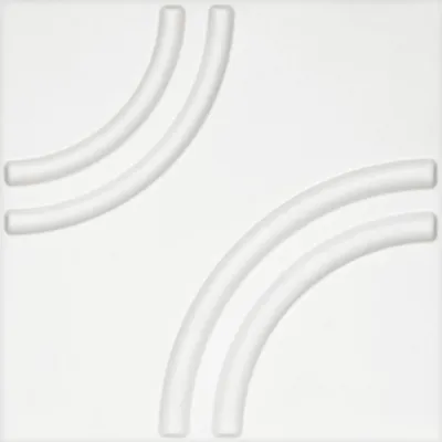 Produktbild von 3D Wandpaneele, Zuckerrohr- & Bambusfaser weiß - 100% Natur Paneele Wandverkleidung (50x50cm KARSTAD, 1 Platte) Verkleidung Deckenpaneele