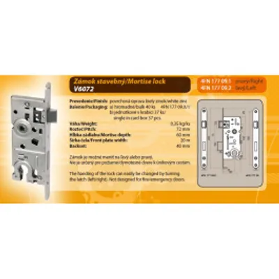 Obrázok produktu pre zámok zadlabávací 6/72-40 V vlož P/L 4FN17709.1 stavebný