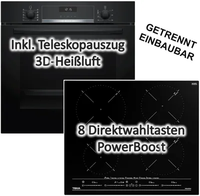 Produktbild von Herdset Bosch Backofen mit TEKA Induktionskochfeld Multislider - autark, 60 cm