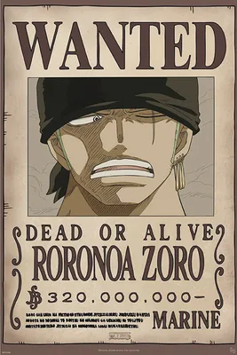 Produktbild von One Piece - Wanted Zoro - Anime Plakat Poster Druck Grösse 61x91,5 cm