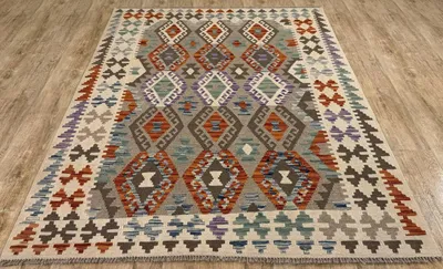 Produktbild von Teppich KELIM ORIGINAL | Farbe: Multi; Größe: 159x200 cm | strapazierfähig und leicht zu reinigen | Wohnzimmer | Schlafzimmer