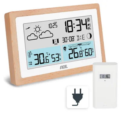 Productafbeelding van Digitaal weerstation met buitensensor | Binnen- en buitentemperatuur | Hygrometer, barometer, weersvoorspelling