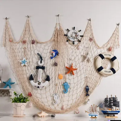 Produktbild von Dekoratives Fischernetz - Stranddekoration für Piratenthema - 2M x 4M - Beige