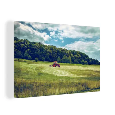 Obrázok produktu pre OneMillionCanvasses® - Maľba na plátne - Obraz na plátne Nástenná maľba na plátne - Traktor - strom - trstina - 150x100cm - Fotografia na plátne -