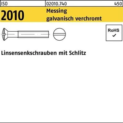 Produktbild von Reyher  Linsensenkschrauben ISO 2010 Messing M 4x12 Cr (200 Stück)