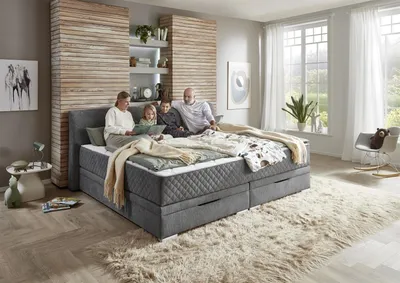 Produktbild von Boxspringbett >SoftNight< inklusive 7-Zonen-TTFK-Matratzen Familienbett 240x200 cm