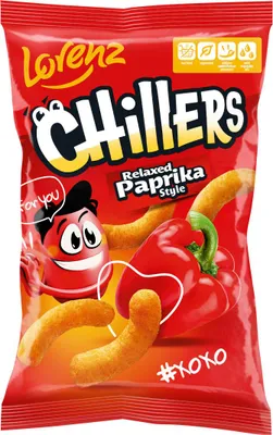 Productafbeelding van Lorenz Chillers Paprika-smaak, jumbo zak, mais snack, 70g