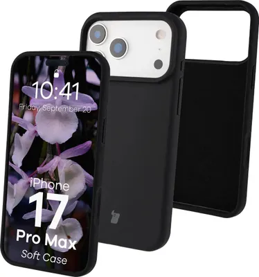 Produktbild von Silikon Handyhülle für iPhone 17 Pro Max, Bizon Soft Case, Schwarz