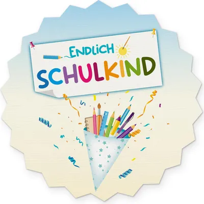 Produktbild von itenga 10x Aufkleber Sticker "Endlich Schulkind"  12 x 12 cm Motiv SCHULTÜTE