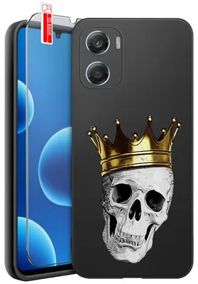 Image de Coque pour Motorola G06 | G06 Power : tête de mort, squelette, motifs d'Halloween + verre