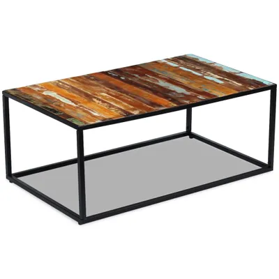 Image de vidaXL Table basse en vieux bois massif 100x60x40 cm