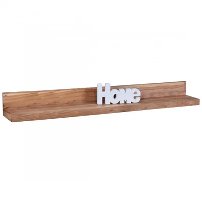 A wooden shelf with the word 'HOME' on it.