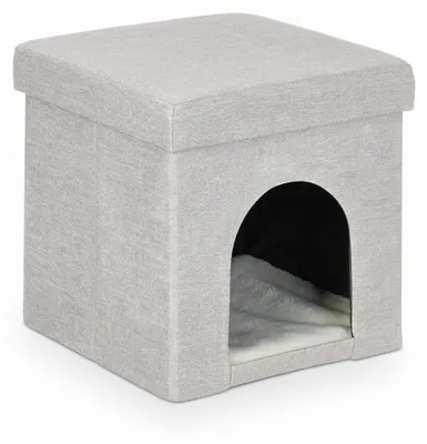 Produktbild von Relaxdays Katzenhöhle, Rückzugsort für Katzen und kleine Hunde, Indoor Tierversteck, H x B x T: 38,5 x 37 x 37 cm, beige