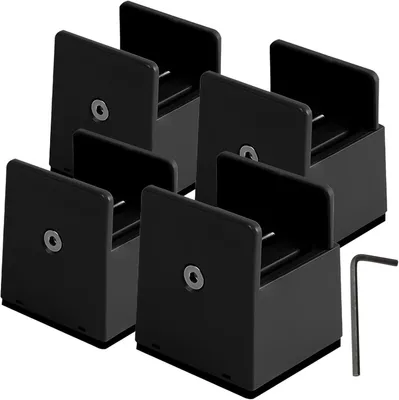 Zdjęcie produktu dla Podkładki pod meble, wysokość 5 cm - Regulowane podwyższenia do łóżek - Podkładki pod krzesła - Nośność do 2268 kg - 4 sztuki - Antypoślizgowa konstrukcja