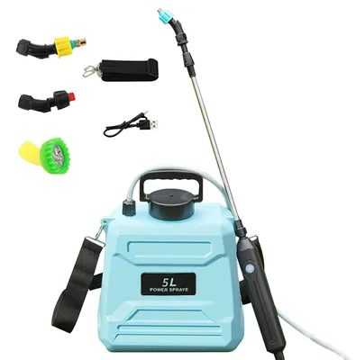 Image de Arroseur de jardin, capacité de 5 litres, sélection de buses réglables, couleur bleue