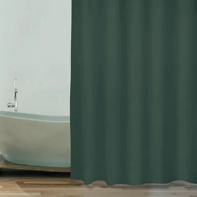 Produktbild von Duschvorhang MSV Textil 180 x 200 cm dunkelgrün 149290