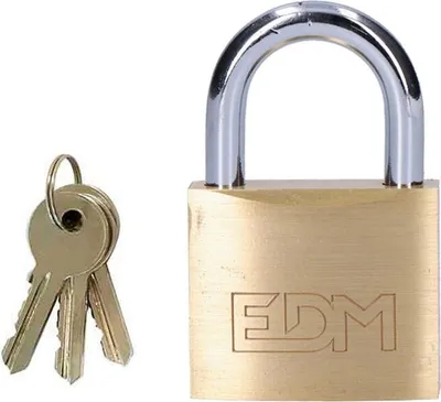 Produktbild von Schlüsselvorhängeschloss EDM 85209 Messingbogen 40 x 23 mm