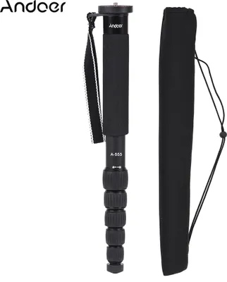Zdjęcie produktu dla Andoer A-555 6-sekcyjny kompaktowy przenośny monopod fotograficzny ze stopu aluminium do aparatu Nikon Canon Sony Pentax Max. Obciążenie 10kg / 22lbs