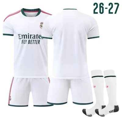 Immagine prodotto di No name no number Maglia da calcio del Real Madrid per le partite in casa della stagione 2026-2027, disponibile per bambini e adulti. TAGLIA:L