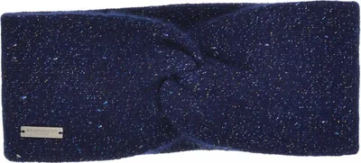 Seeberger feines Kaschmir Stirnband mit Metal-Logo in blau