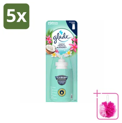 Obrázek produktu pro 5 kusů náplně do osvěžovače vzduchu Glade Sense & Spray – exotické tropické květy – 18 ml – balení