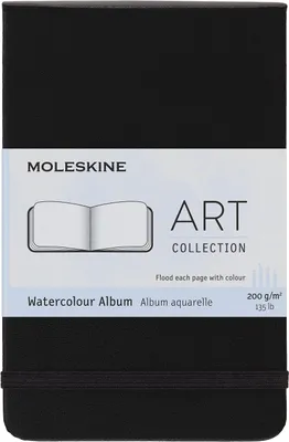Produktbild von Moleskine Aquarellalbum, P/A6, 200g-Aquarellpapier, Hard Cover, Schwarz