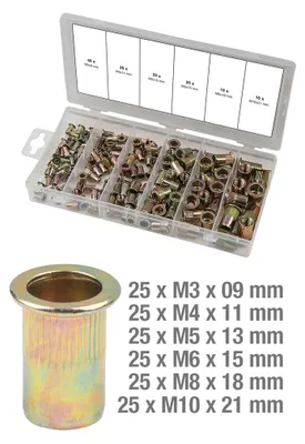 Image de KSTOOLS Assortiment d'inserts taraudés acier, 150 pièces - 970.0610