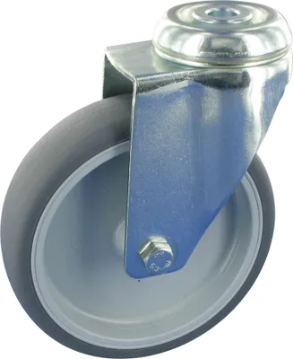 Produktbild von Apparaterollen Lenkrolle ohne Feststeller Ø125mm TPE Gummi Rückenloch