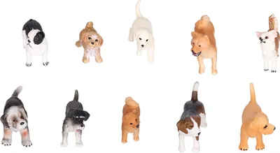 Immagine prodotto di 10PCS Mini Cane Figure Giocattolo Set di simulazione di plastica dipinta a mano Cucciolo Figure Gioca Set10 Sets