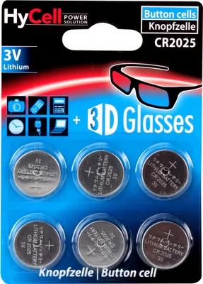 Produktbild von HyCell 6x CR2025 Batterie Lithium Knopfzelle 3V Knopfbatterien