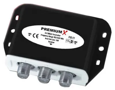 Produktbild von PremiumX PXD-21 DiSEqC Schalter 2/1 Umschalter 2.0 mit Wetterschutzgehäuse Full HD HDTV 3D