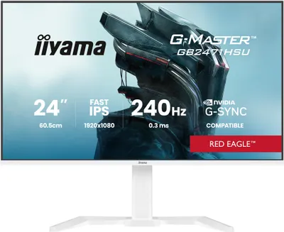 Produktbild von 24" WHITE Fast IPS Gaming, G-Master Red Eagle, G-SYNC Compatible, 1920x1080@240Hz, 350cd/m², 2x HDMI, DisplayPort, 0.3ms (MPRT), Spe