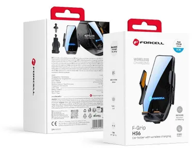 Obrázok produktu pre Bezdrôtový držiak telefónu do auta Forcell F-Grip HS6 15W čelné sklo / vetrací otvor čierny