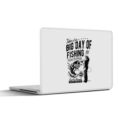 Produktbild von MuchoWow® Laptop Aufkleber Sticker Cover Angeln - Rute - Jahrgang 32.5x23.5 cm - Sticker für Laptop - Selbstklebend