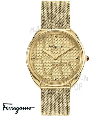Obrázok produktu pre Salvatore Ferragamo SFAY00519 Kožené zlaté hodinky s náramkom z nehrdzavejúcej ocele NEW